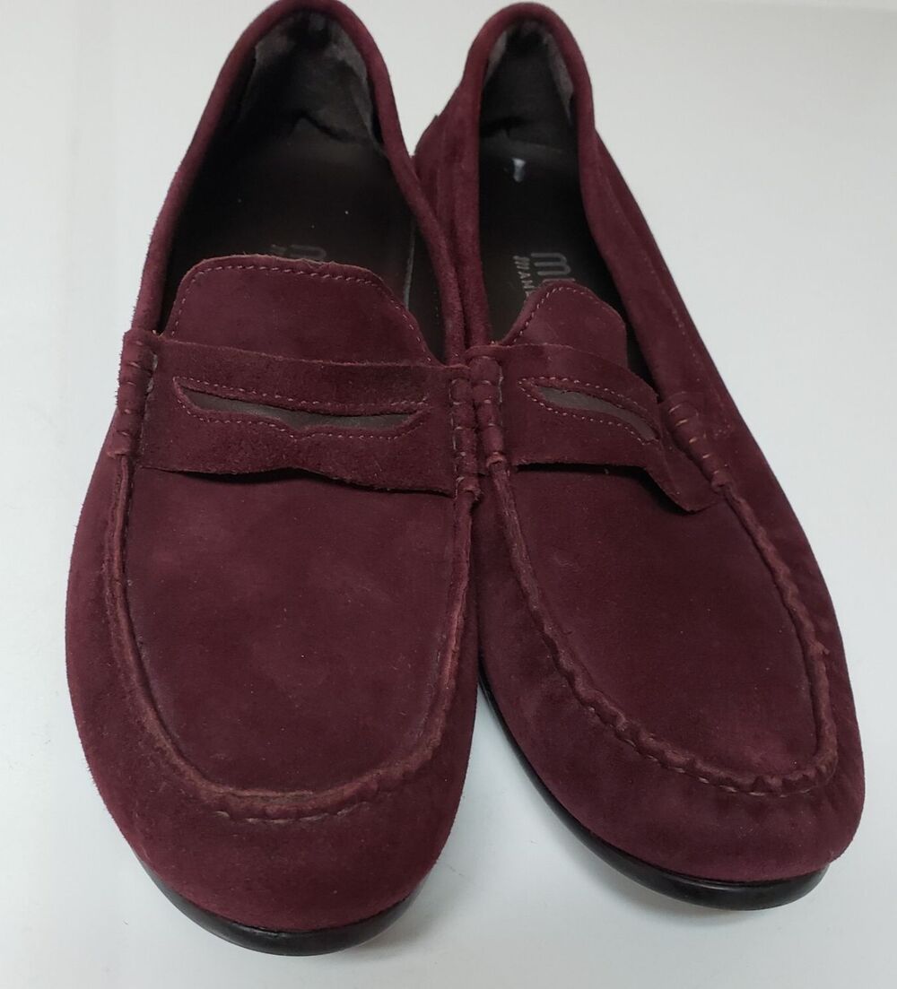 Munro Burgundy 100% Suede Loafers Women’s 8.5 M Preppy City Comfort Shoes NWOB